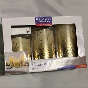 Better Homes and Gardens Holiday Edition 3 Pack Flameless LED Pillar Candles